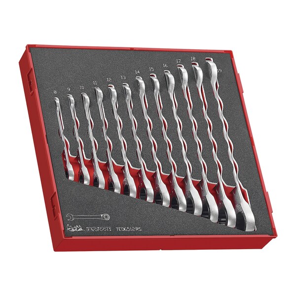 TED6512RS - 12 Piece Ratchet Wrench Set in EVA Tray